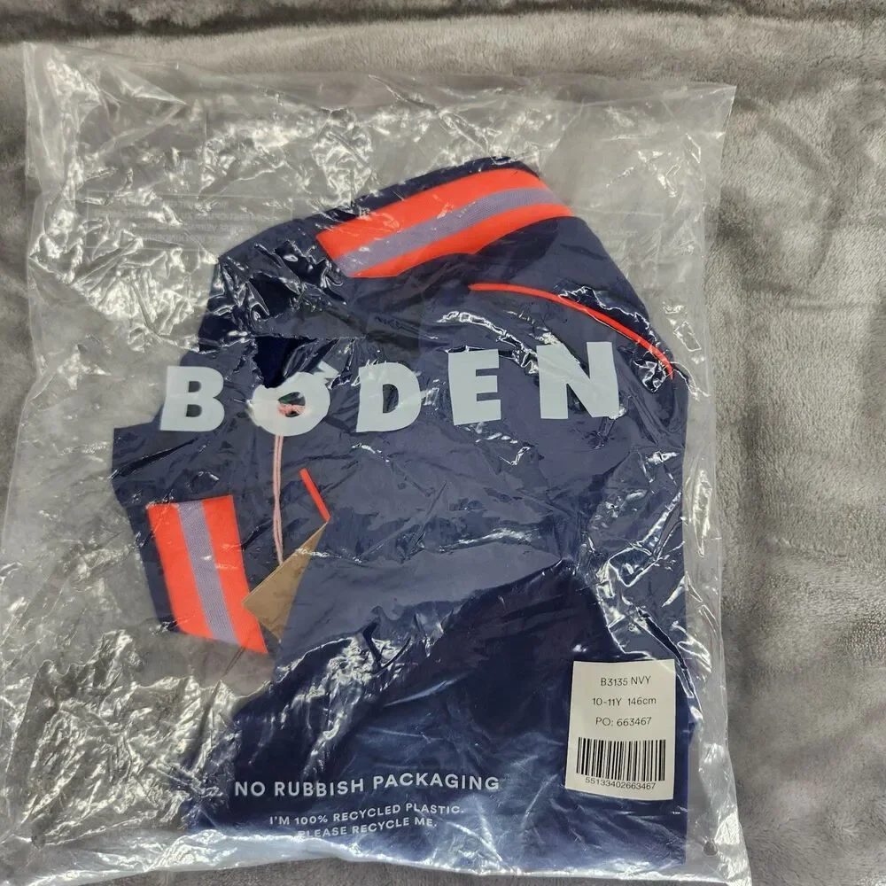 NWT Mini Boden Kids 10-11 College‎ Navy Sun Safe Rash Vest